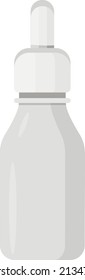 Empty eyedrop bottle, illustration, vector on a white background.