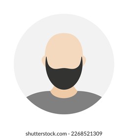 Empty face icon avatar with beard. Vector illustration.