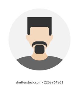 Empty face icon avatar with beard and hair. Vector illustration.