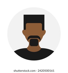 Icono de cara vacía con barba y pelo. Ilustración vectorial.