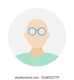 Empty face icon avatar with glasses. Vector illustration.