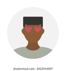 Empty face icon avatar with Heart Sunglasses. Vector illustration.