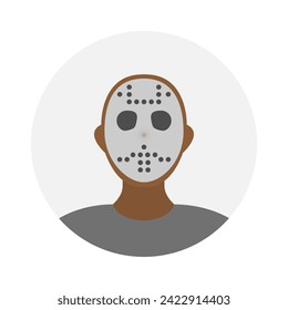 Leeres Gesicht Symbol Avatar mit Hockeymaske. Vektorgrafik.