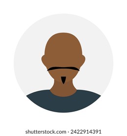 Empty face icon avatar with mustache. Vector illustration.
