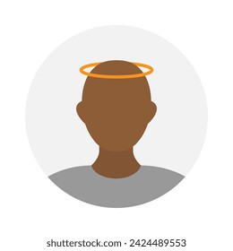 Empty face icon avatar with nimbus. Vector illustration.