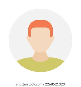 Empty face icon avatar with red hair. Vector illustration.