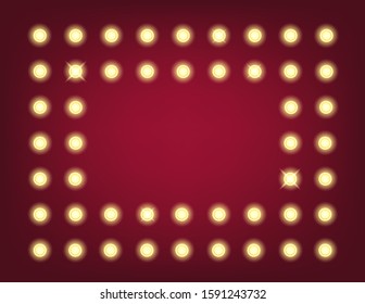 Empty fame of illuminated wall
