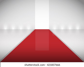 Empty fashion runway podium stage interior vector design