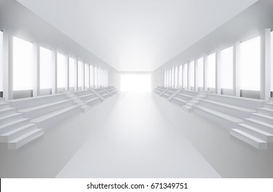 Empty fashion runway. Vector illustration.
