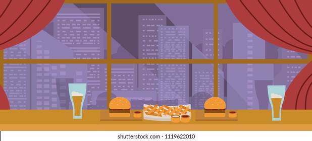 empty fast food restaurant