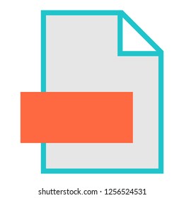 Empty file types icons in simple flat style for user interface. Quick and easy recolorable shape. Vector illustration a graphic element.