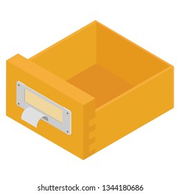 Empty filing cabinet drawer, business administration and data storage concept