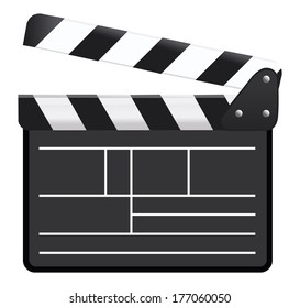 Empty film clapper isolated isolated on white background