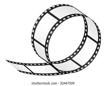 Empty film strip isolated on white background. Vector illustration.