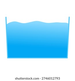 Empty fish tank icon rectangular design with blue water suitable for fishery logo or fish shop logo