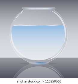 Empty fish tank with water vector illustration
