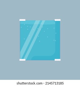 Empty fishbowl with water isolated. Fishbowl  in flat style. Vector  fishbowl.