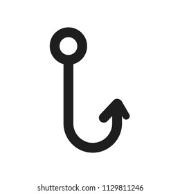 Empty fishing hook. Tackle for fishing. Vector illustration