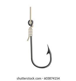 Empty fishing hook. Vector illustration