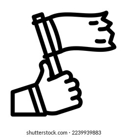 empty flag line icon vector. empty flag sign. isolated contour symbol black illustration