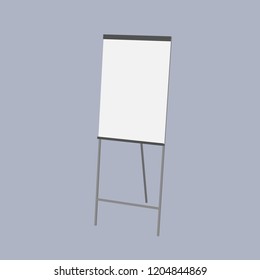 Empty flip chart. 3d Vector illustration.