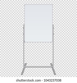 Empty Flip chart blank on tripod over white background. Office Whiteboard For Business Training in office. Isolated Illustration EPS 10. Board Banner Stand 3d rendering for promotional presentation