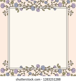 Empty floral frame design vector