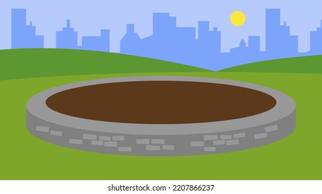 Empty Flower Bed In The City, Illustration