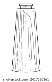 Empty flower vase sketch. Hand drawn line art illustration.