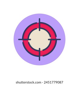 Empty focus line icon. Circle shape, goal, target, crosshair outline sign. Challenge, accuracy, marketing concept. Vector illustration symbol element for web design and apps