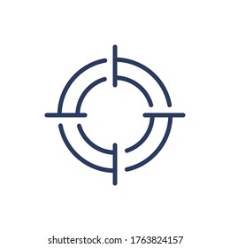 Empty focus thin line icon. Circle shape, goal, target, crosshair isolated outline sign. Challenge, accuracy, marketing concept. Vector illustration symbol element for web design and apps