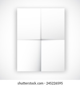 Empty folded flyer four fold vector illustration