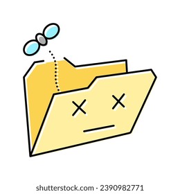 empty folder color icon vector. empty folder sign. isolated symbol illustration
