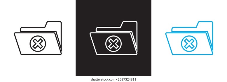 Empty folder icon.   isolated on white and black background. Vector illustration. EPS 10
