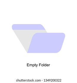 Empty folder icon in trendy flat style. Simple document folder vector design. 