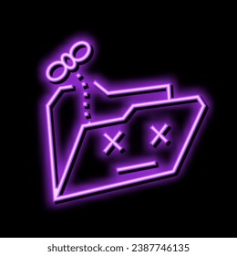 empty folder neon light sign vector. empty folder illustration