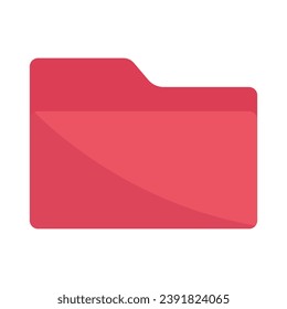 Empty folder. Red folder. Open folder icon. Isolated on white background.