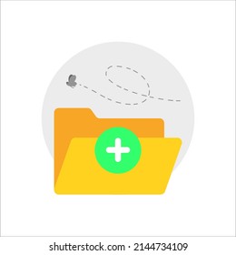 Empty folder, tap to add file concept illustration flat design vector eps10. modern graphic element for landing page, empty state ui, infographic, icon
