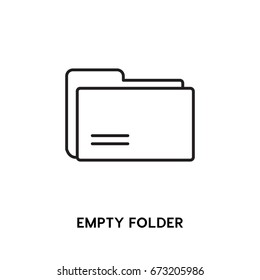 Empty Folder Vector Icon, file symbol. Modern, simple flat vector illustration for web site or  mobile app