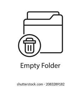 Empty Folder vector outline Icon Design illustration. Web And Mobile Application Symbol on White background EPS 10 File