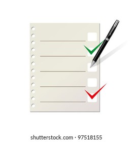 An empty form with a check mark