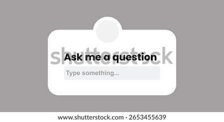 empty form for poll in social network vector. ask me a question web template