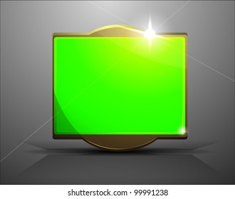 empty frame - bright green banner