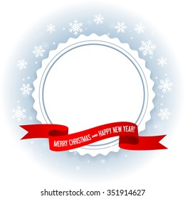 Empty frame design for christmas and new year card. Vector illustration