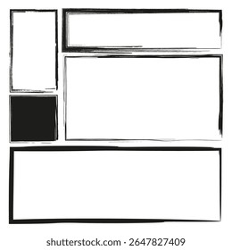 Empty frame layout. Rectangle border shape. Modern box composition. Vector line icon.