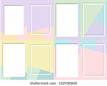 Empty frame on color pastel background. Minimal concept, Flat style. Copy space for text, design your idea, quotes and sayings