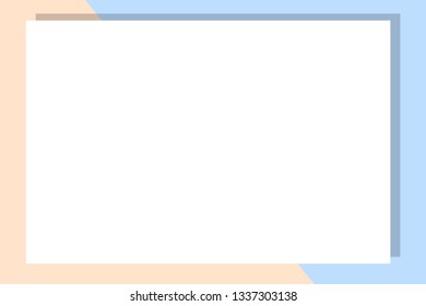 Empty frame on color pastel background. Minimal concept, Flat style. Copy space for text, design your idea, quotes and sayings