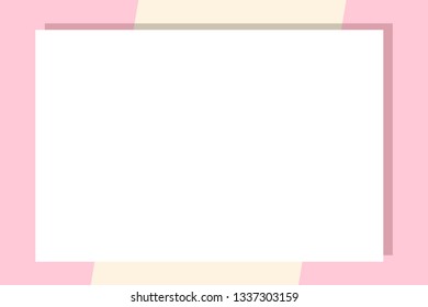 Empty frame on color pastel background. Minimal concept, Flat style. Copy space for text, design your idea, quotes and sayings