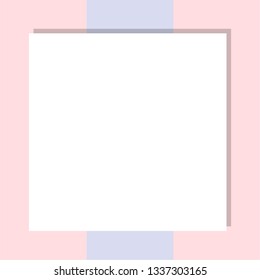 Empty frame on color pastel background. Minimal concept, Flat style. Copy space for text, design your idea, quotes and sayings