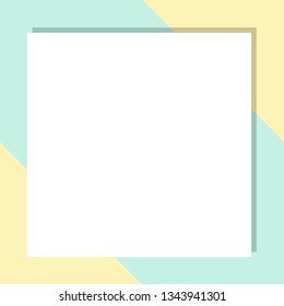 Empty frame on color pastel background. Minimal concept, Flat style. Copy space for text, design your idea, quotes and sayings